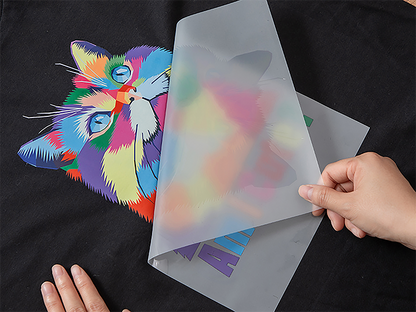 dtf transfers of a colourful cat